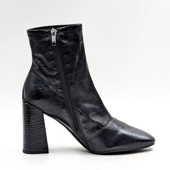 Franco Sarto Women Harmond 30th Vintage 90's Ash Black Square Toe Boots size 8.5 - Picture 8 of 11